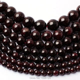 Natural Wine Red Garnet Stone Round 2-12mm Beads 15 Inch