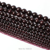 Natural Wine Red Garnet Stone Round 2-12mm Beads 15 Inch