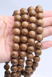 Natural Wood 12mm 108 Necklace With Bead Chain
