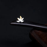 Vintage Style Flower Hairpin 925 Sterling Silver Hair Jewelry for Women