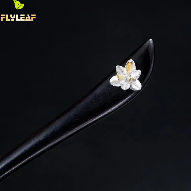 Vintage Style Flower Hairpin 925 Sterling Silver Hair Jewelry for Women