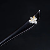 Vintage Style Flower Hairpin 925 Sterling Silver Hair Jewelry for Women