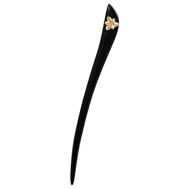 Vintage Style Flower Hairpin 925 Sterling Silver Hair Jewelry for Women