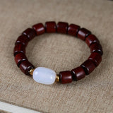 Green Sandalwood Meditation Bracelet with Natural Stone Beads