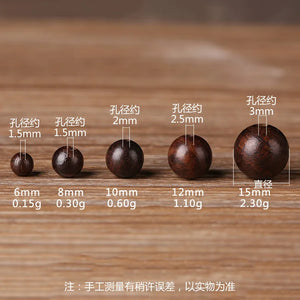 Dark Brown Wood Beads Round Buddhist Spacer Charms 6-15mm DIY Jewelry