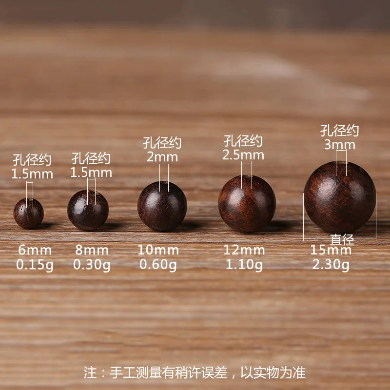 Dark Brown Wood Beads Round Buddhist Spacer Charms 6-15mm DIY Jewelry