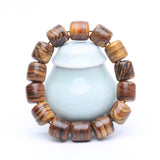 Men's Wood Bead Wrist Bracelet-Natural Crocodile Wood Fragrant
