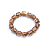 Men's Wood Bead Wrist Bracelet-Natural Crocodile Wood Fragrant