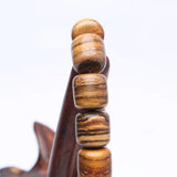 Men's Wood Bead Wrist Bracelet-Natural Crocodile Wood Fragrant