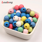 Natural Wood Beads Round Ball Spacer Loose Beads for DIY Jewelry Making