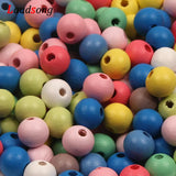 Natural Wood Beads Round Ball Spacer Loose Beads for DIY Jewelry Making