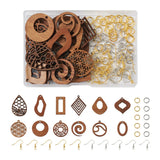 Wood Charm Geometry Earring Kit w/ Brass Hooks