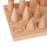 Wood Finger Ring Stand Jewelry Display Holder Showcase