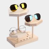 Wooden Sun Glasses Eyeglasses Jewelry Display Stand Holder