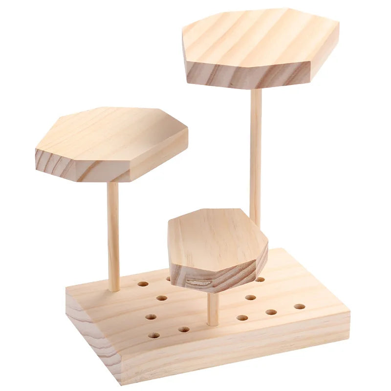 Wooden Sun Glasses Eyeglasses Jewelry Display Stand Holder