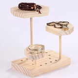 Wooden Sun Glasses Eyeglasses Jewelry Display Stand Holder