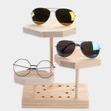 Wooden Sun Glasses Eyeglasses Jewelry Display Stand Holder