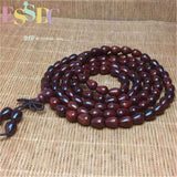 Natural Wood Red Bracelet 108 Maratan Perfume Beads Retro Jewelry