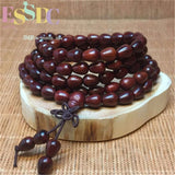 Natural Wood Red Bracelet 108 Maratan Perfume Beads Retro Jewelry