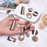 Wood Resin Stripe Pendants Kit for Earrings Charms DIY Jewelry