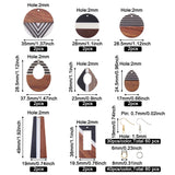 Wood Resin Stripe Pendants Kit for Earrings Charms DIY Jewelry