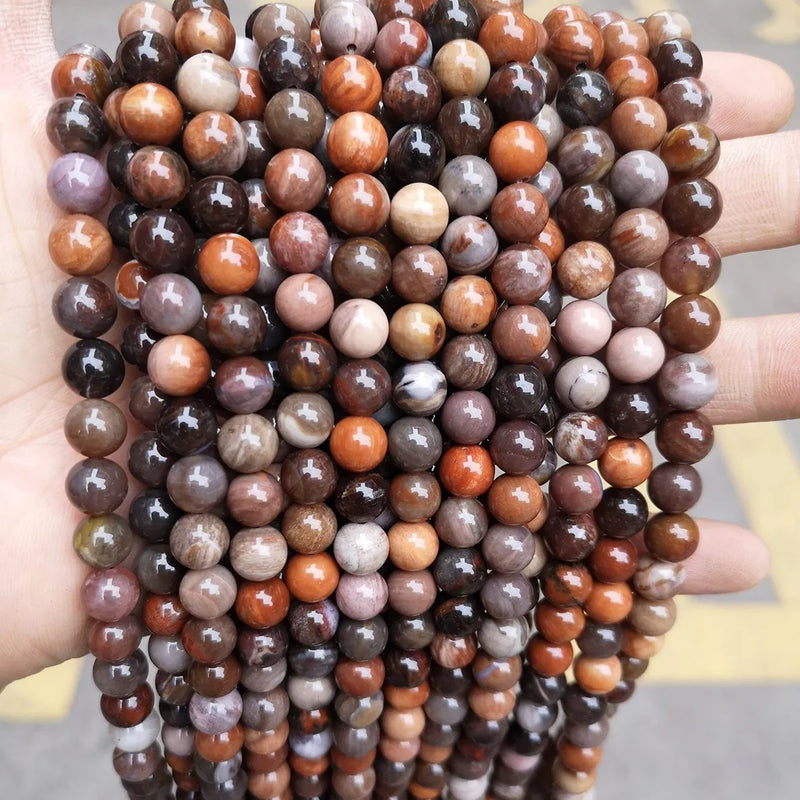Natural Wood Stone Matte Charm Bracelet Beads Jewelry Making