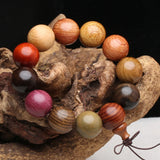 Natural Wood Bracelet Men's Elastic Beads Rosary Bracelet