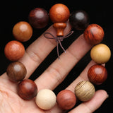 Natural Wood Bracelet Men's Elastic Beads Rosary Bracelet