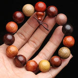 Natural Wood Bracelet Men's Elastic Beads Rosary Bracelet