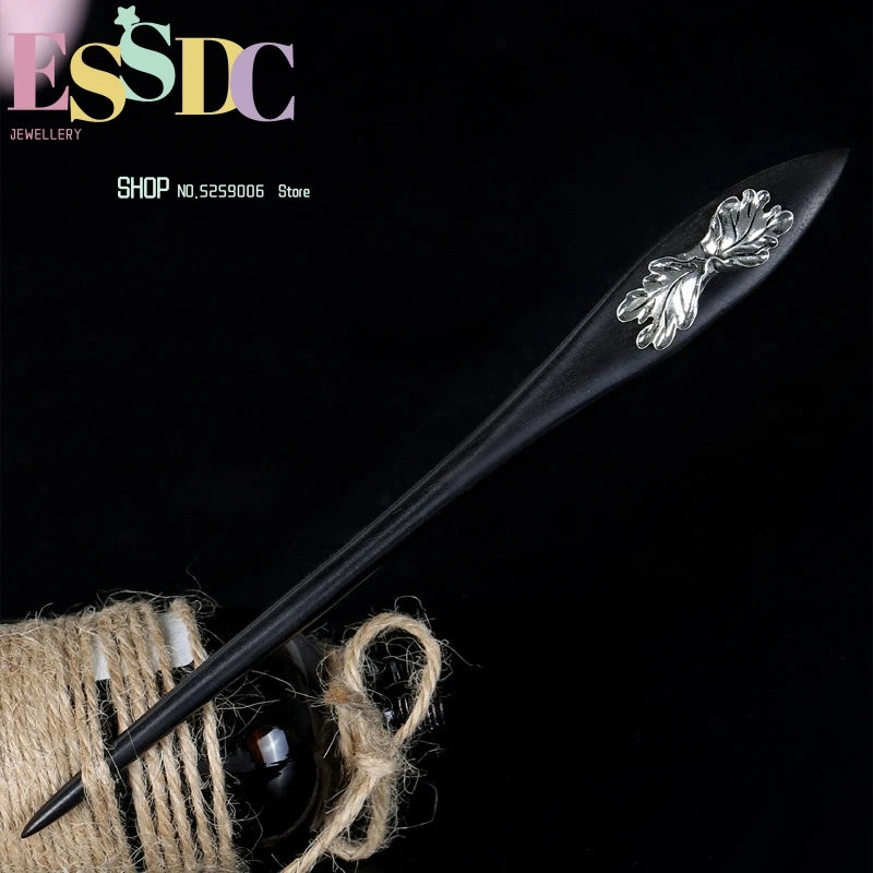 Chinese Ancient Cheongsam Hanfu Headdress Wooden Hairpin
