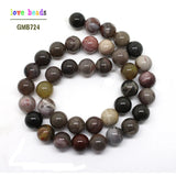 Petrified Stone Round Loose Beads 15.5in Strand 6/8/10/12mm DIY Bracelet