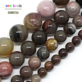 Petrified Stone Round Loose Beads 15.5in Strand 6/8/10/12mm DIY Bracelet