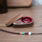 Wooden Ring Box for Engagement Wedding Jewelry