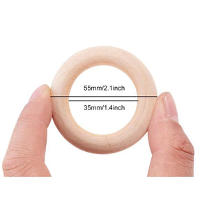 Wooden Rings Bead 40mm Unfinished Wood Circles DIY Macrame Crafts