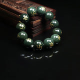 XinJiang HeTian Jade Nephrite Bracelet Lucky Amulet Buddha Bracelet