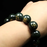 XinJiang HeTian Jade Nephrite Bracelet Lucky Amulet Buddha Bracelet