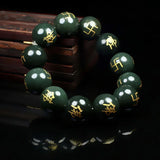 XinJiang HeTian Jade Nephrite Bracelet Lucky Amulet Buddha Bracelet