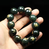XinJiang HeTian Jade Nephrite Bracelet Lucky Amulet Buddha Bracelet