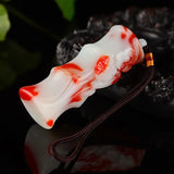 Xinjiang Chicken Blood Stone Bamboo Pole Rising Handle Piece Raw Stone Pendant