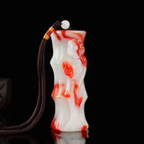 Xinjiang Chicken Blood Stone Bamboo Pole Rising Handle Piece Raw Stone Pendant