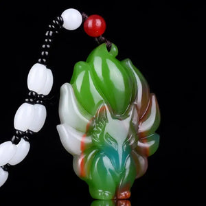 Xinjiang Jade Fox & Wolf Head Jade Pendant Lucky Amulet Exorcise Evil Spirits