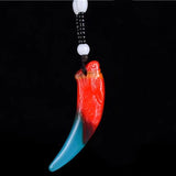 Xinjiang Jade Fox & Wolf Head Jade Pendant Lucky Amulet Exorcise Evil Spirits