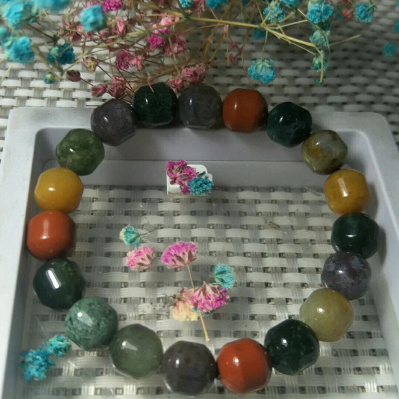 Xinjiang Colored Agate Jade Bracelet Lucky Amulet Safety Bracelet