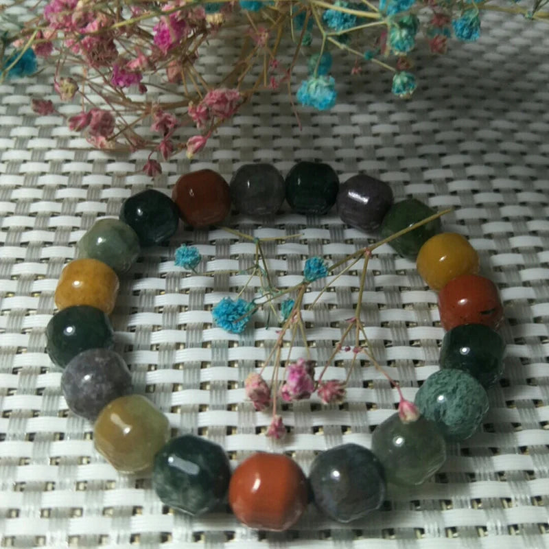 Xinjiang Colored Agate Jade Bracelet Lucky Amulet Safety Bracelet