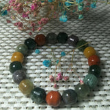 Xinjiang Colored Agate Jade Bracelet Lucky Amulet Safety Bracelet