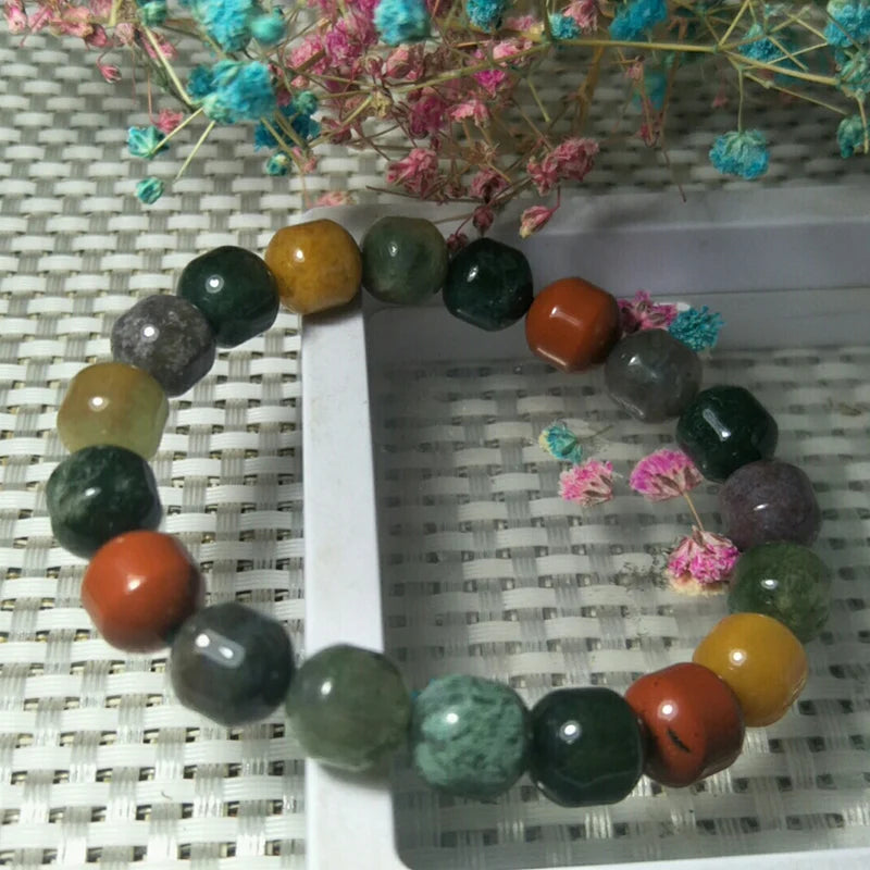 Xinjiang Colored Agate Jade Bracelet Lucky Amulet Safety Bracelet