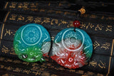 Xinjiang Colorful Jade Double Dragon Bead Pendant for Men and Women