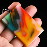 Xinjiang Colorful Jade Peace Card Pendant Sweater Chain