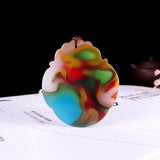 Colorful Jade Pendant Men's & Women's Sweater Chain