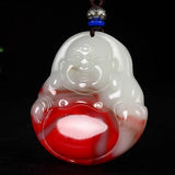 Xinjiang Gobi Chicken Blood Jade Guanyin Buddha Pendant Necklace